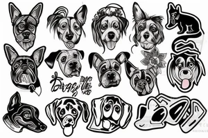 Dog cut in half tattoo idea