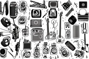 Music, rain, camera, tattoo idea