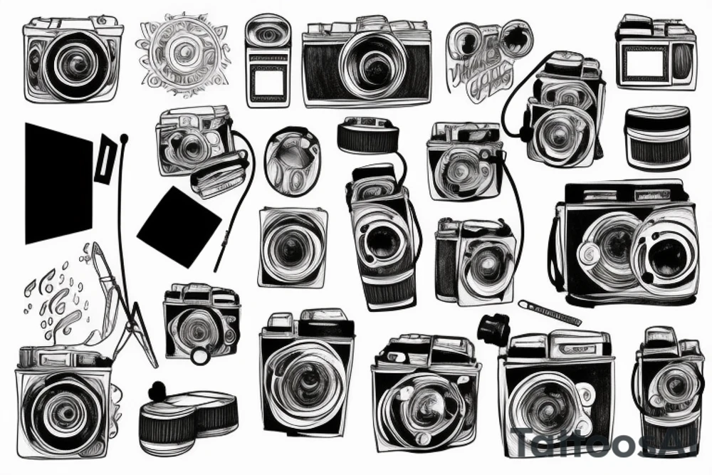 Music, rain, camera, tattoo idea
