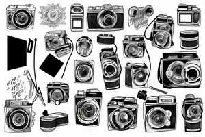 Music, rain, camera, tattoo idea