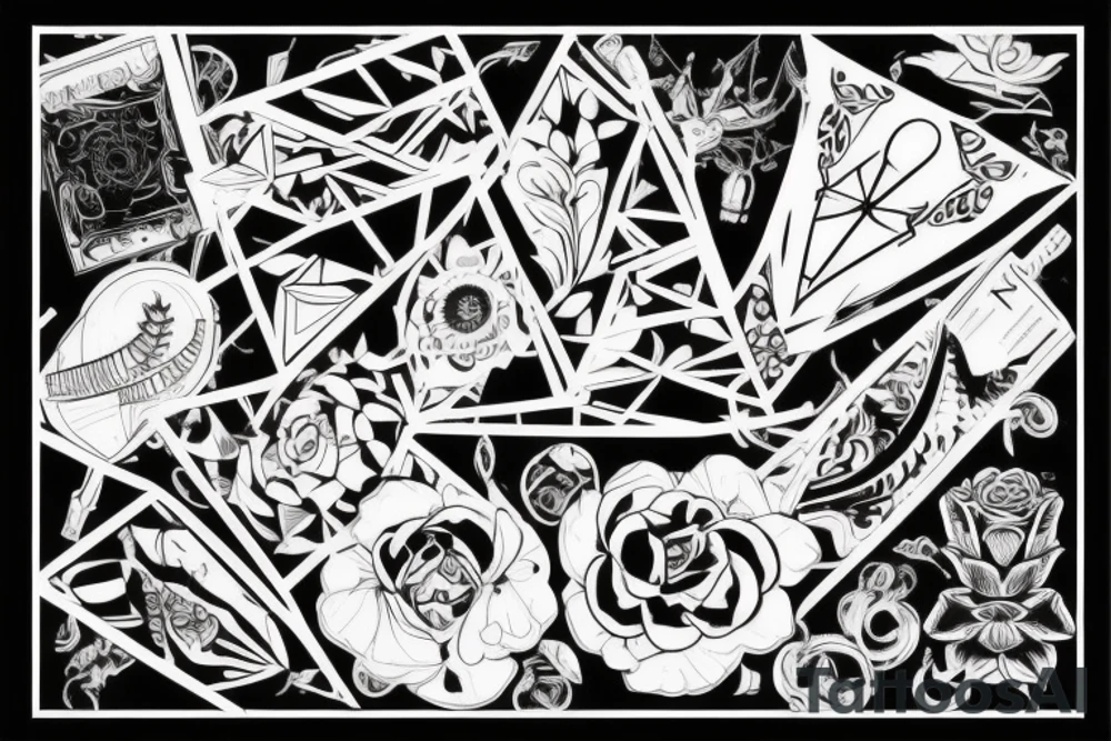 Ворон в черной шляпе держащий струны tattoo idea