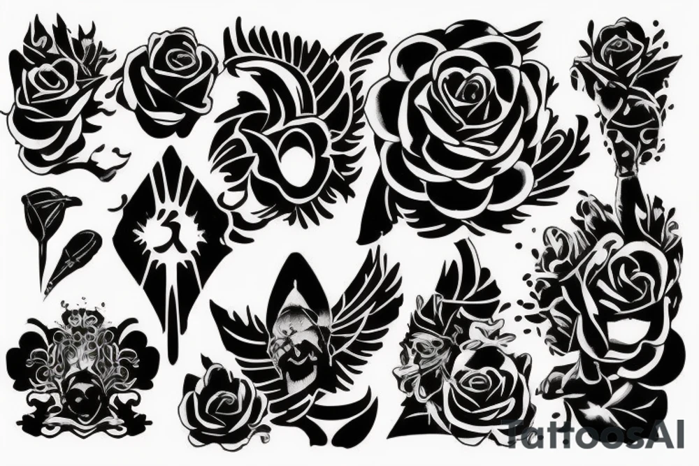 Ворон в черной шляпе держащий струны tattoo idea