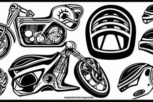 To sided helmet motrcycle cross and circuit tattoo idea