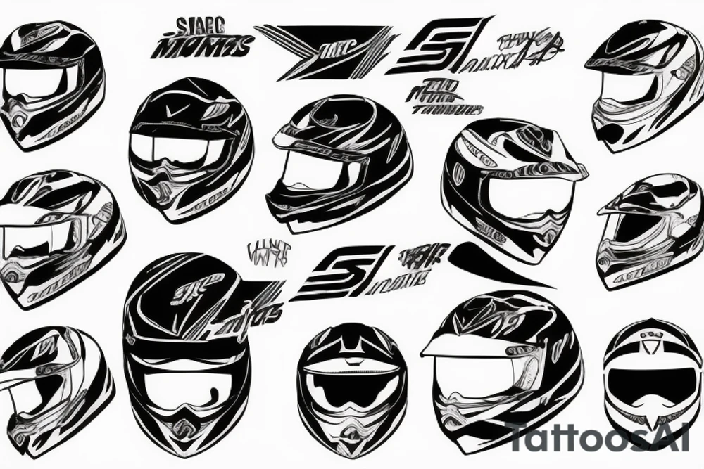 two personalities motocross and track helmet tattoo idea
