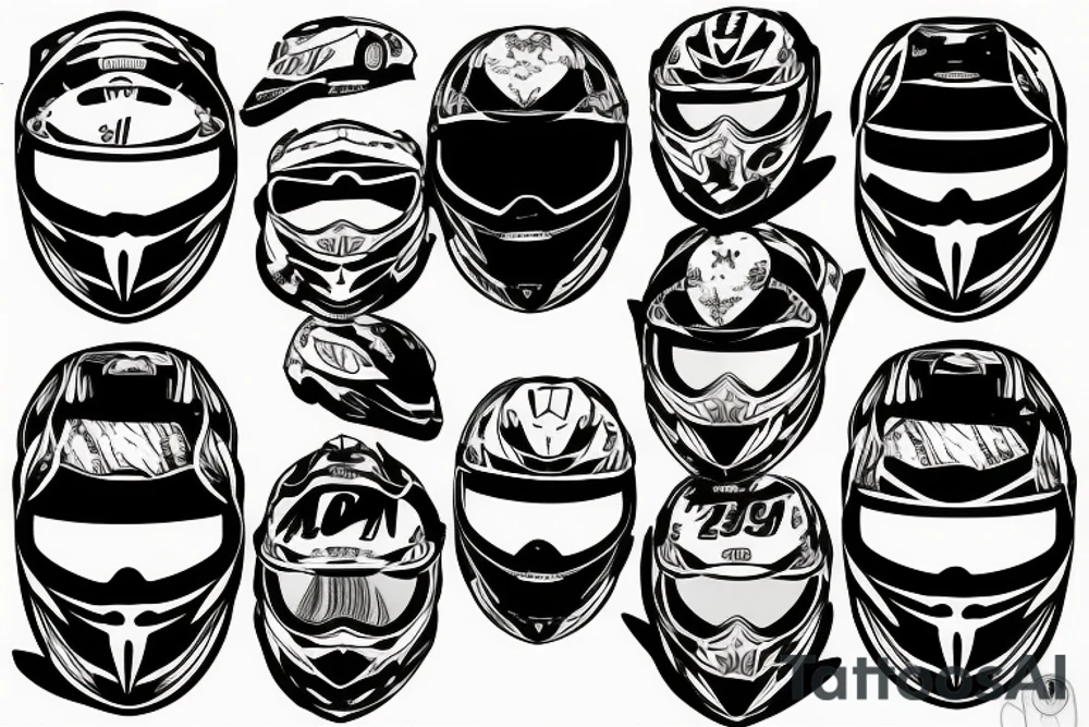 two personalities motocross and track helmet tattoo idea