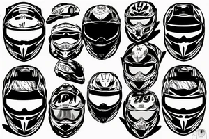 two personalities motocross and track helmet tattoo idea