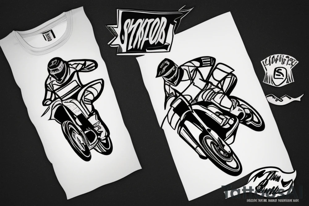 two personalities motocross and track helmet rider tattoo idea
