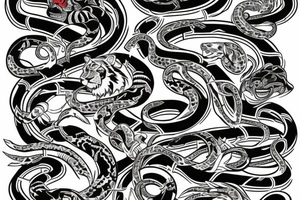 tiger and snake tattoo idea