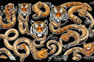 tiger and snake tattoo idea