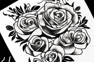 Juanita text with some flower decor tattoo idea