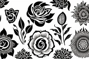Life cycle nature flowers morning night creation tattoo idea