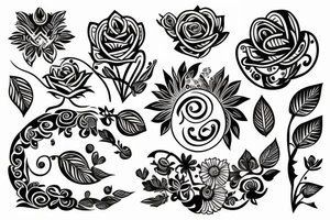 Life cycle nature flowers morning night creation tattoo idea