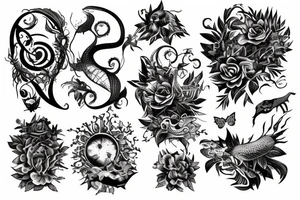 Life cycle nature morning night creation tattoo idea