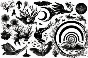 cycle nature morning night creation tattoo idea