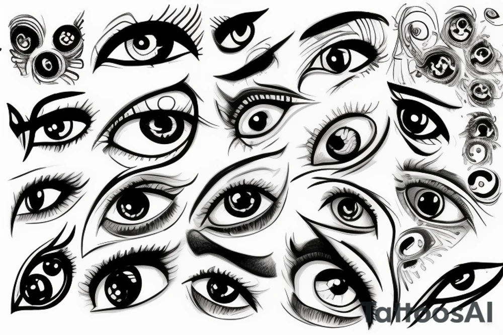 a couple of eyes tattoo idea