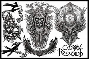 crow norse thor yggdrasil tattoo idea