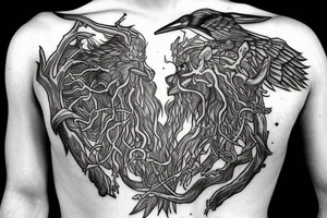 crow norse thor yggdrasil tattoo idea