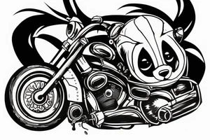 Badger with motorcycle goggles riding a motorcyle tattoo idea