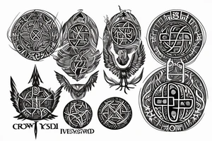 crow norse thor yggdrasil Vegvisir tattoo idea
