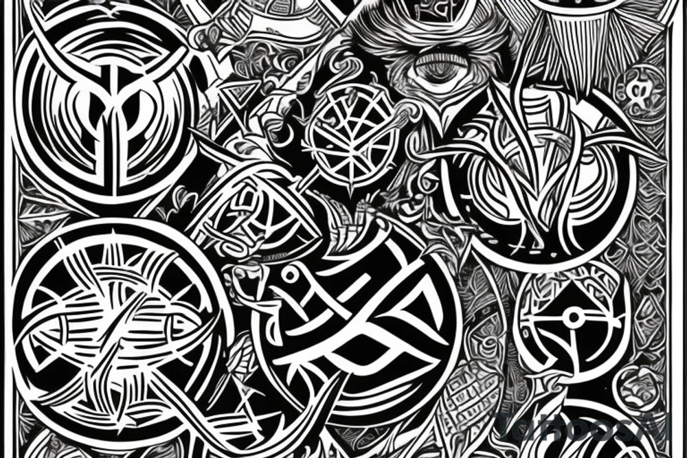 crow yggdrasil Vegvisir tattoo idea
