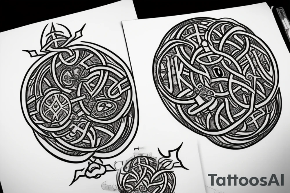 crow yggdrasil Vegvisir tattoo idea