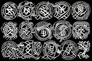 crow yggdrasil Vegvisir tattoo idea