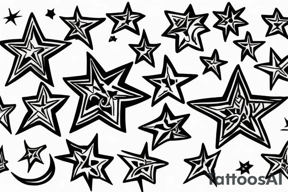 Smiling star tattoo idea