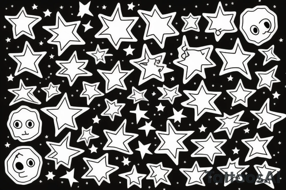 Smiling star tattoo idea