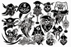 Kitsune pirate mage tattoo idea