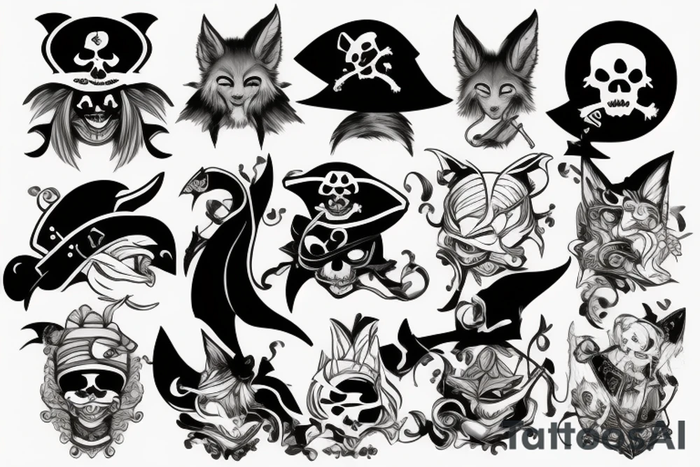 Kitsune pirate mage tattoo idea