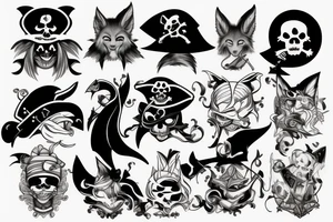 Kitsune pirate mage tattoo idea