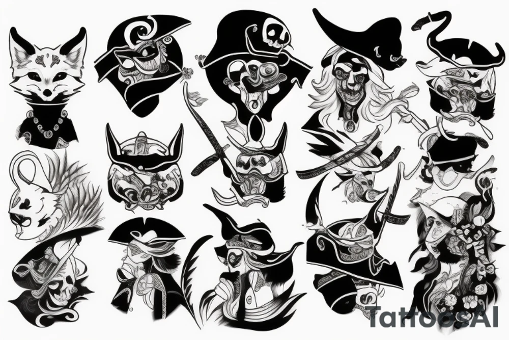 Kitsune pirate tattoo idea