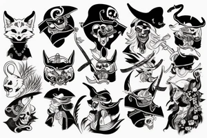 Kitsune pirate tattoo idea