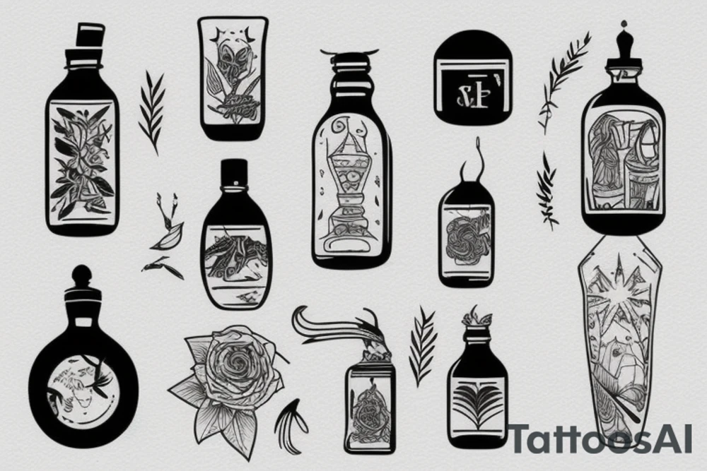 ship in a bottle tattoo idea
