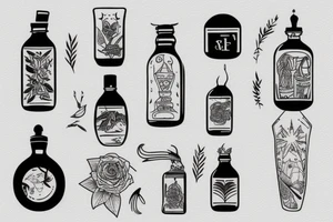 ship in a bottle tattoo idea