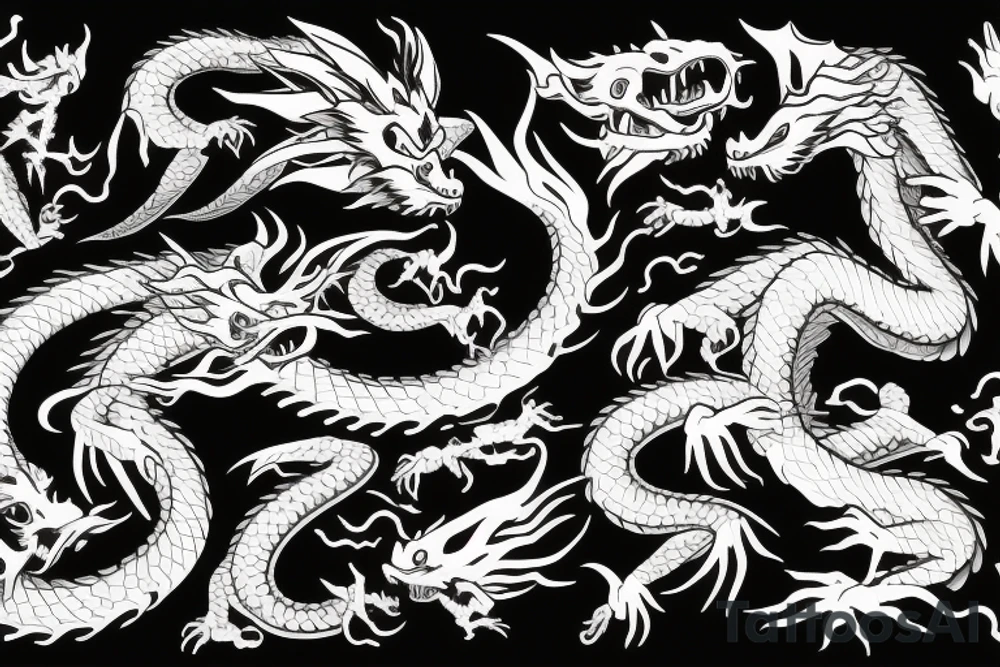 dragon ascending to heaven tattoo idea