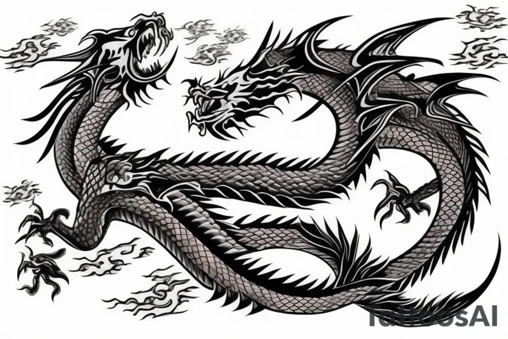 dragon ascending to heaven tattoo idea