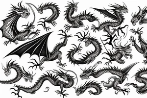 dragon flying in the sky tattoo idea
