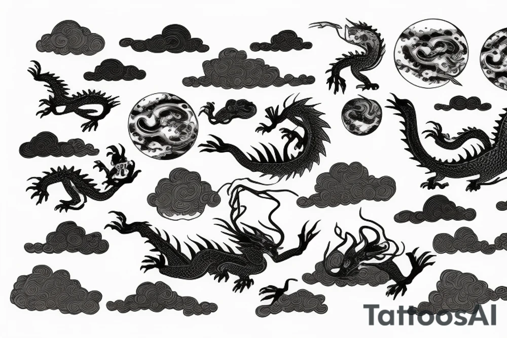 dragon flying in the sky tattoo idea