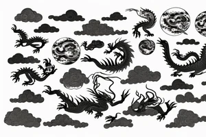 dragon flying in the sky tattoo idea