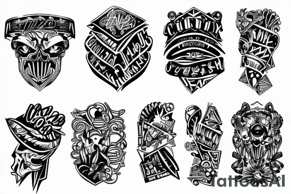 Chunky chain flashsheet tattoo idea