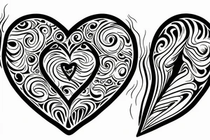 Heart with swirls coming from it tattoo idea