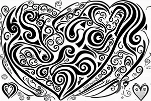 Heart with swirls coming from it tattoo idea