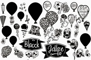 Black balloons tattoo idea