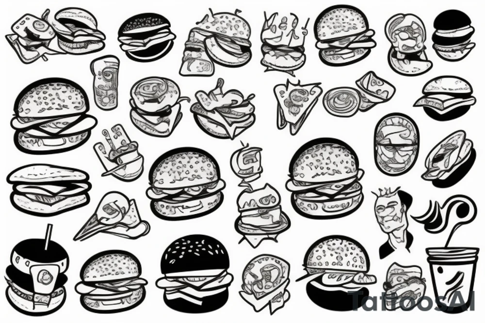 Burger tattoo idea