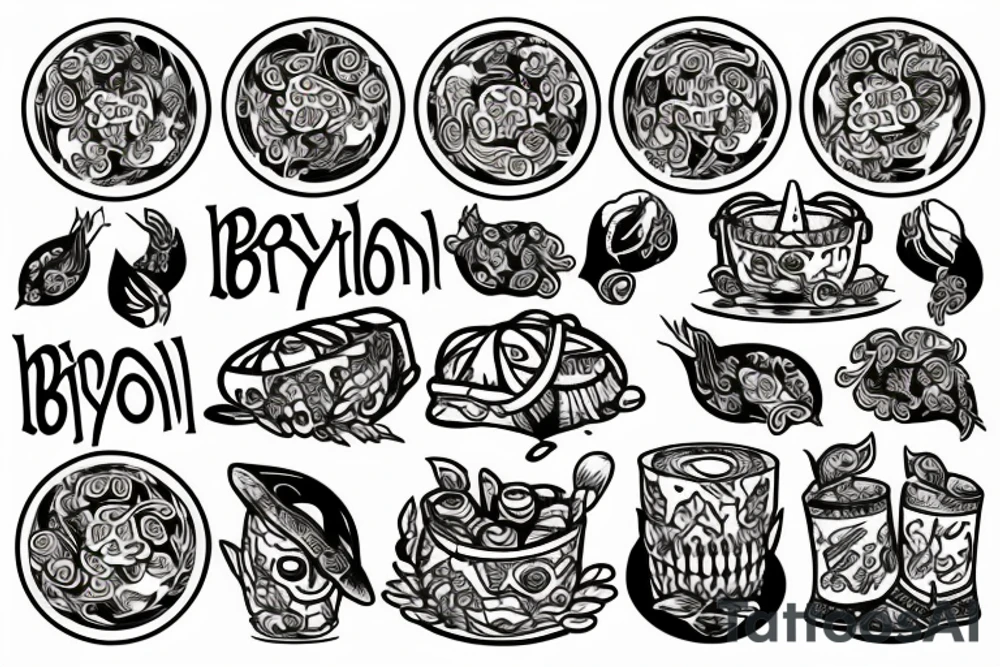 Plate of biryani tattoo idea