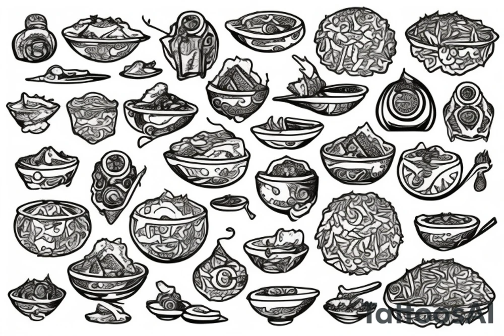 Plate of biryani tattoo idea