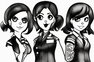 two female detectives from the Wii game Guilty Party trying to solve a mystery tattoo idea