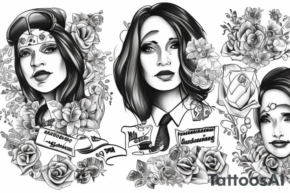 two female detectives trying to solve a murder mystery tattoo idea