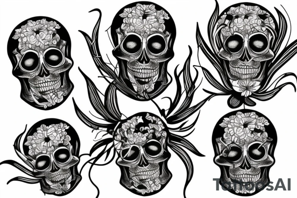 Hourglass with skull and red spider lilies tattoo idea Hourglass with skull and red spider lilies tattoo idea